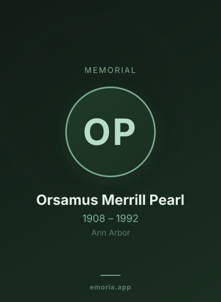 Memorial portrait of Orsamus Merrill Pearl