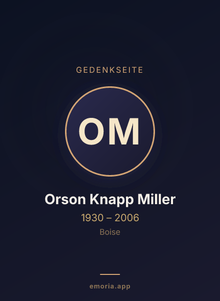 Gedenkportrait von Orson Knapp Miller