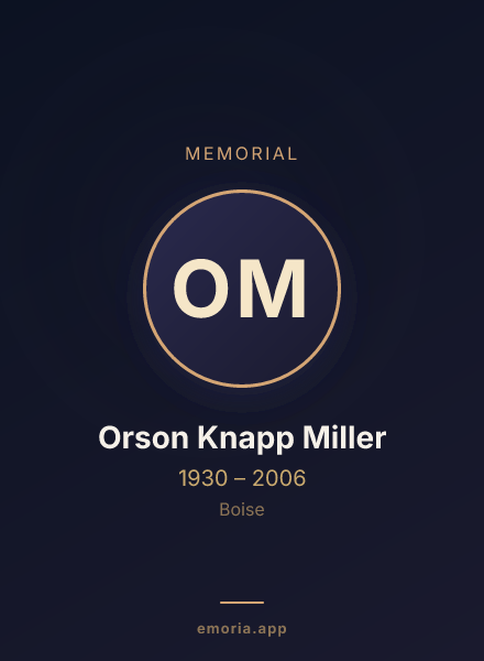 Memorial portrait of Orson Knapp Miller