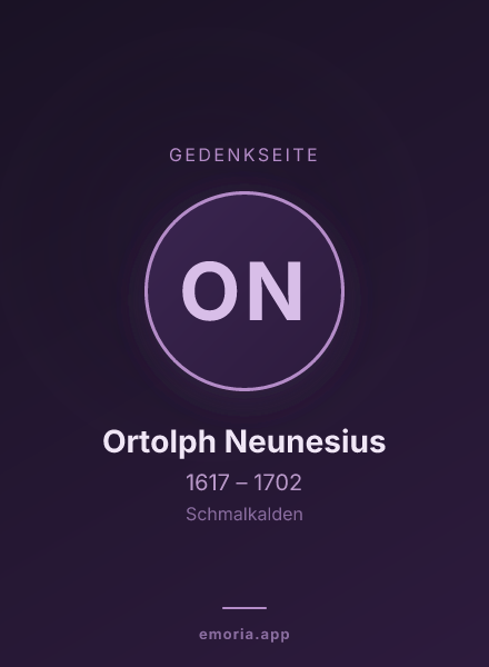 Gedenkportrait von Ortolph Neunesius