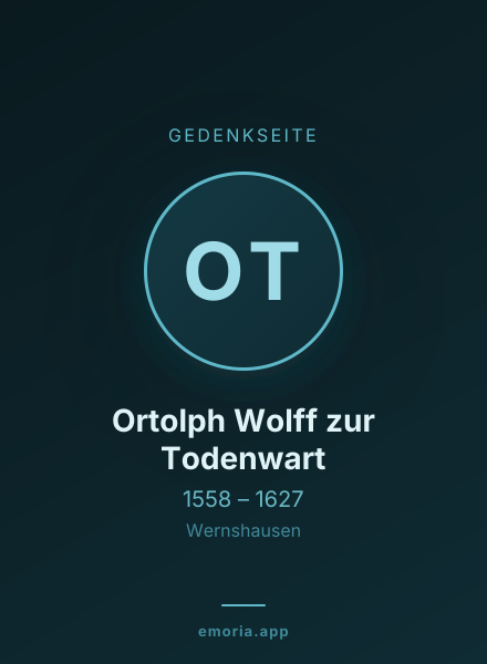 Gedenkportrait von Ortolph Wolff zur Todenwart