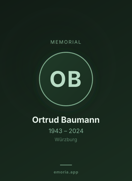Memorial portrait of Ortrud Baumann