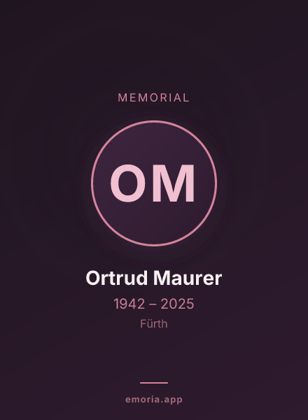 Memorial portrait of Ortrud Maurer