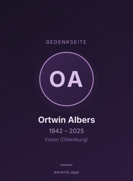 Gedenkportrait von Ortwin Albers