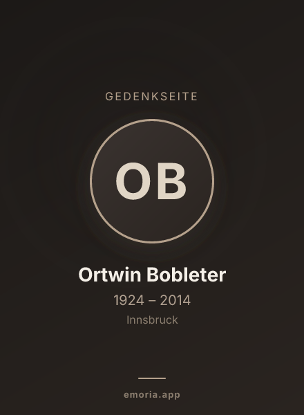 Gedenkportrait von Ortwin Bobleter