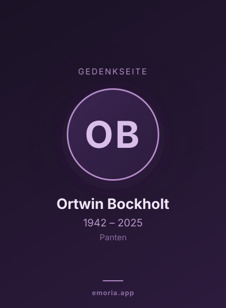 Gedenkportrait von Ortwin Bockholt
