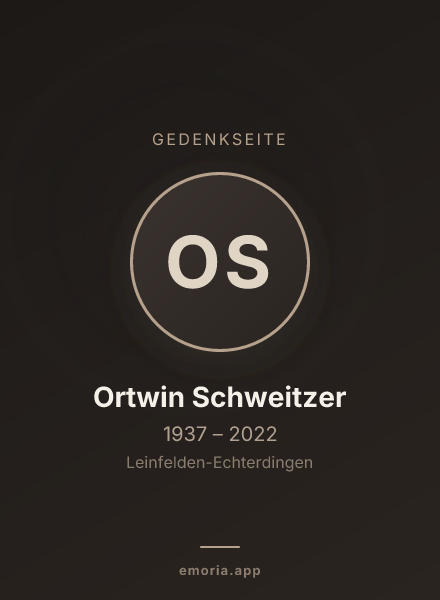 Gedenkportrait von Ortwin Schweitzer