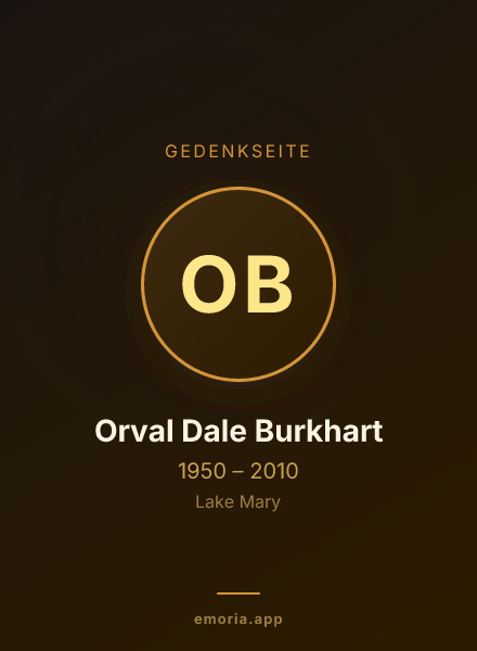 Gedenkportrait von Orval Dale Burkhart