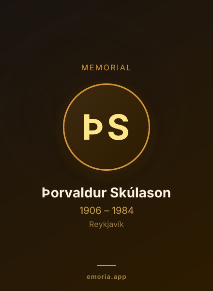 Memorial portrait of Þorvaldur Skúlason