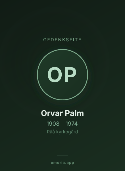 Gedenkportrait von Orvar Palm
