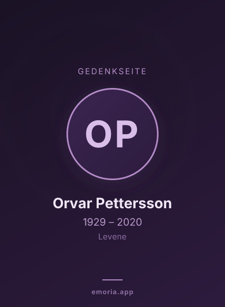 Gedenkportrait von Orvar Pettersson