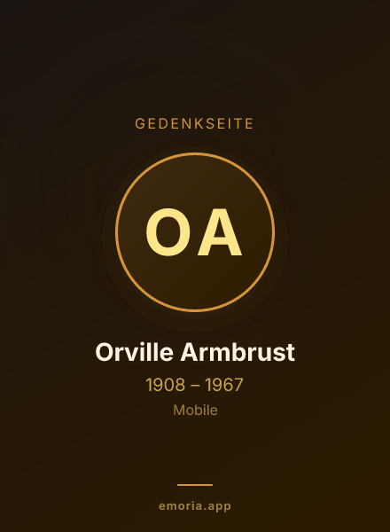 Gedenkportrait von Orville Armbrust