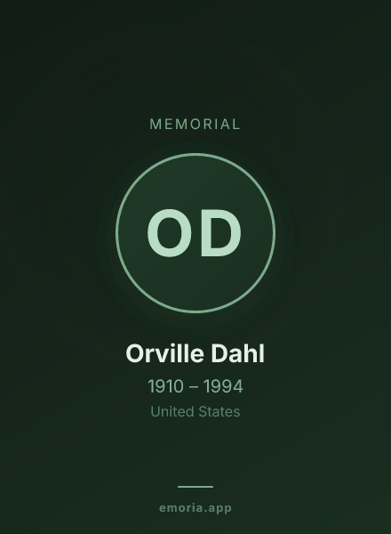 Memorial portrait of Orville Dahl