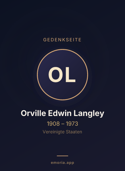 Gedenkportrait von Orville Edwin Langley