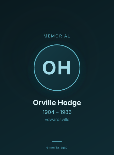 Memorial portrait of Orville Hodge