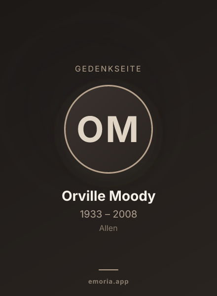 Gedenkportrait von Orville Moody
