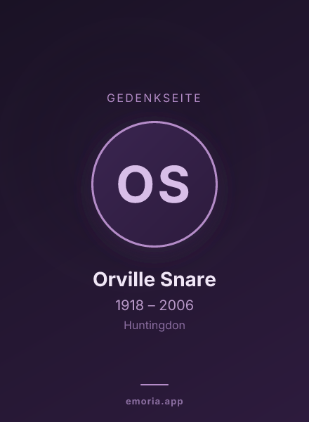 Gedenkportrait von Orville Snare