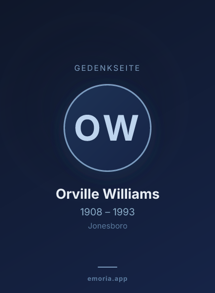 Gedenkportrait von Orville Williams