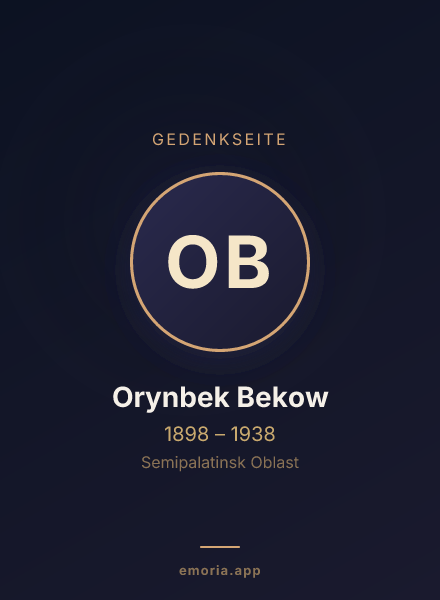Gedenkportrait von Orynbek Bekow