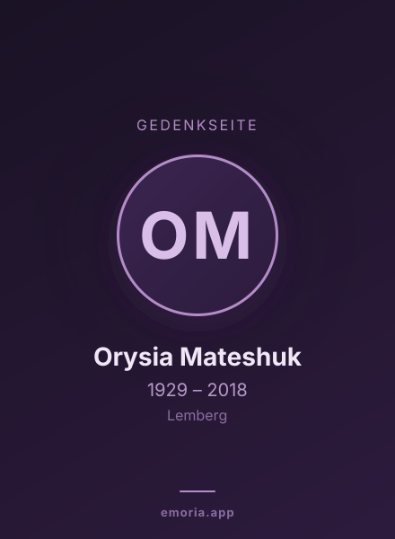 Gedenkportrait von Orysia Mateshuk