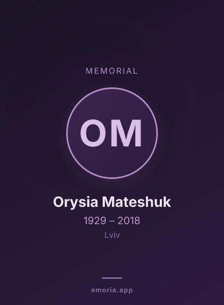 Memorial portrait of Orysia Mateshuk