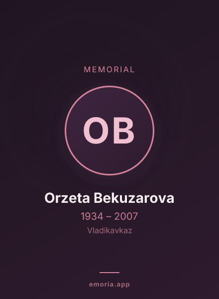 Memorial portrait of Orzeta Bekuzarova