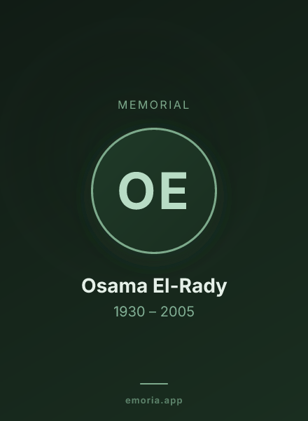 Memorial portrait of Osama El-Rady