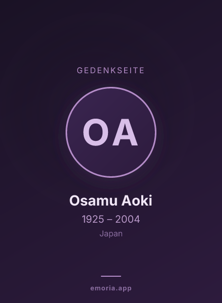 Gedenkportrait von Osamu Aoki