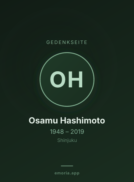 Gedenkportrait von Osamu Hashimoto