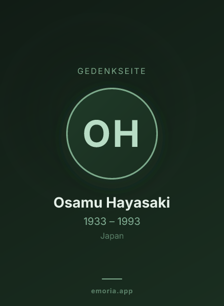 Gedenkportrait von Osamu Hayasaki