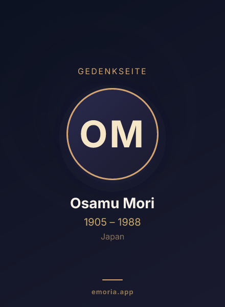 Gedenkportrait von Osamu Mori