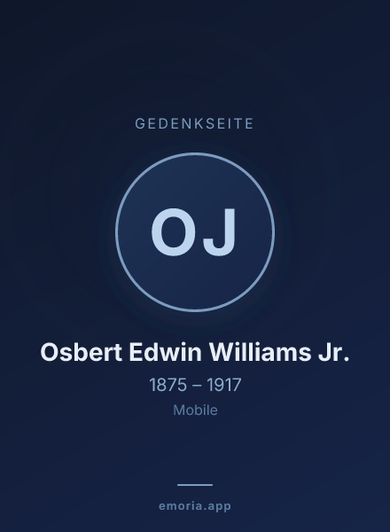 Gedenkportrait von Osbert Edwin Williams Jr.