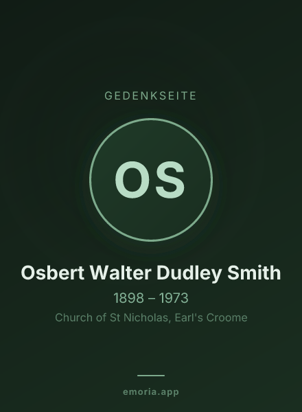 Gedenkportrait von Osbert Walter Dudley Smith