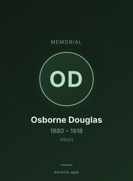 Memorial portrait of Osborne Douglas