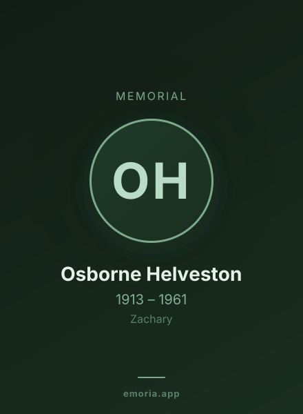 Memorial portrait of Osborne Helveston