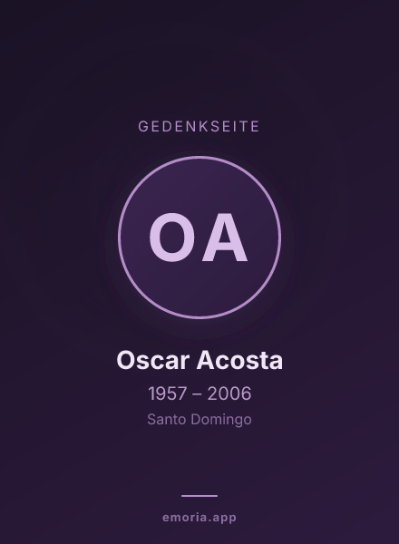 Gedenkportrait von Oscar Acosta