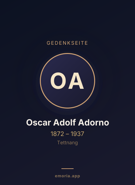 Gedenkportrait von Oscar Adolf Adorno