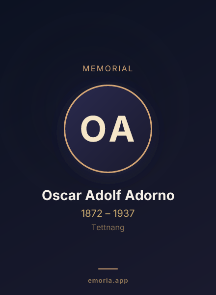Memorial portrait of Oscar Adolf Adorno