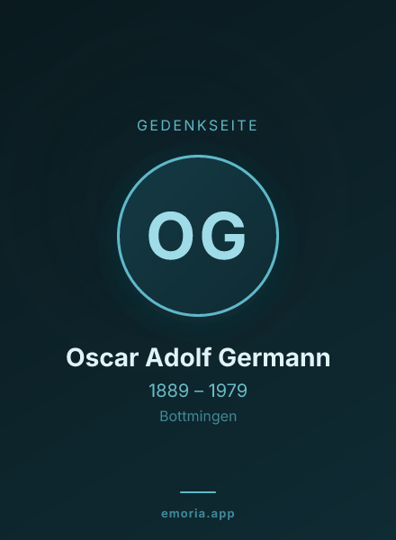Gedenkportrait von Oscar Adolf Germann