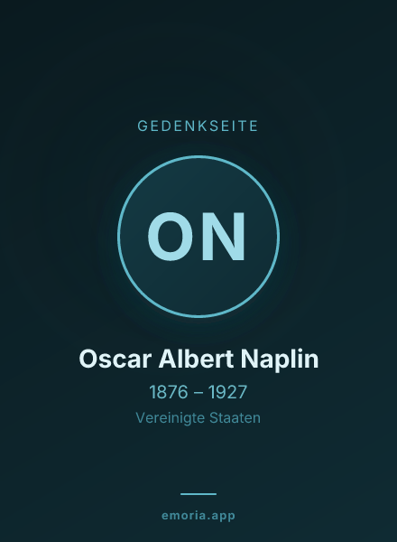Gedenkportrait von Oscar Albert Naplin