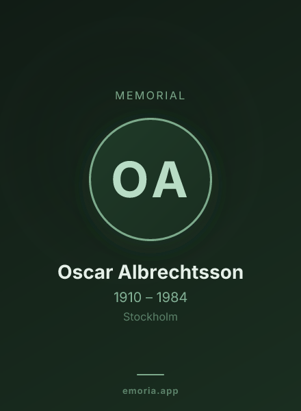 Memorial portrait of Oscar Albrechtsson