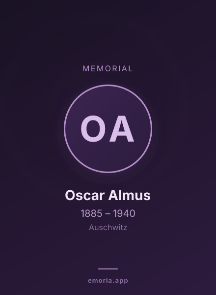 Memorial portrait of Oscar Almus