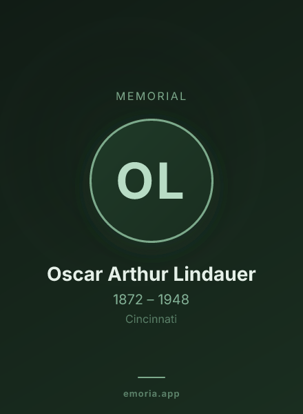 Memorial portrait of Oscar Arthur Lindauer