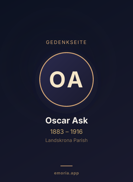 Gedenkportrait von Oscar Ask
