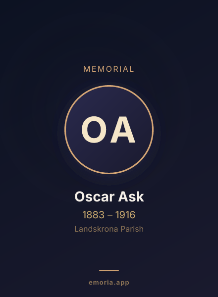Memorial portrait of Oscar Ask