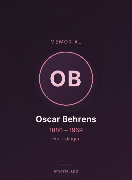 Memorial portrait of Oscar Behrens