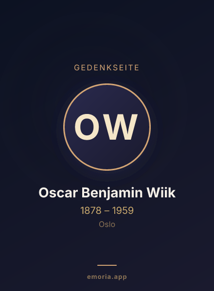Gedenkportrait von Oscar Benjamin Wiik