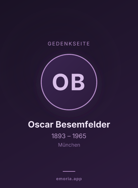 Gedenkportrait von Oscar Besemfelder