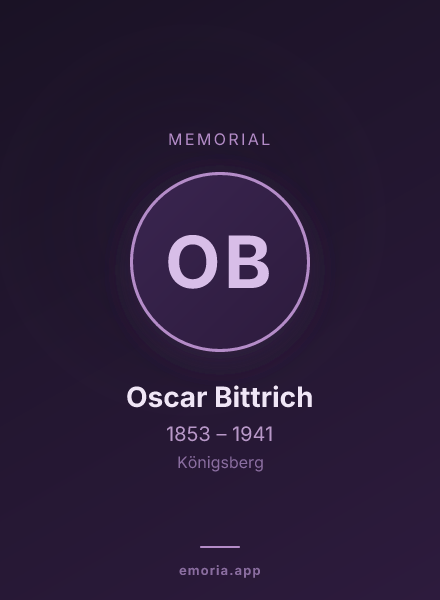 Memorial portrait of Oscar Bittrich