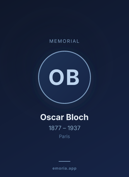 Memorial portrait of Oscar Bloch